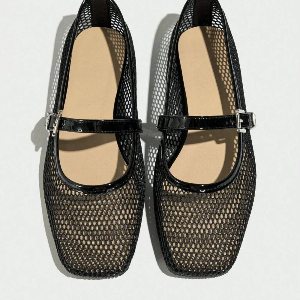 Black Elegant Women's Ballet Flats - Picture 5 of 7